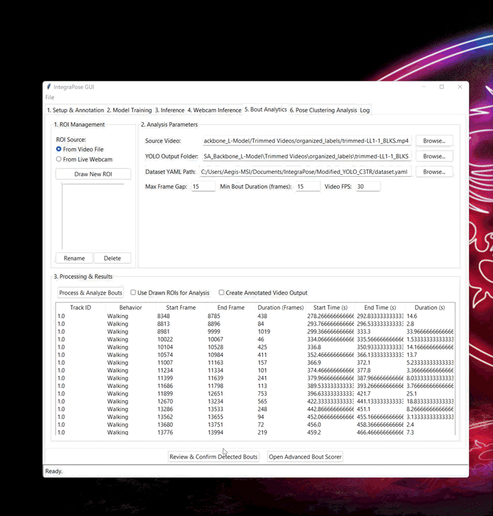 GIF demonstrating reviewing and confirming bouts