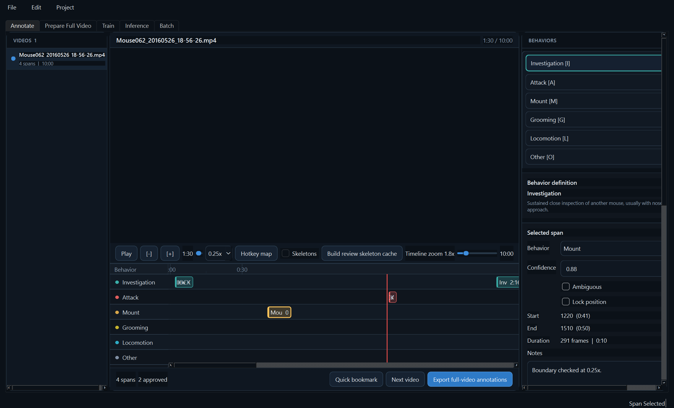 TandemYTC annotation workspace screenshot